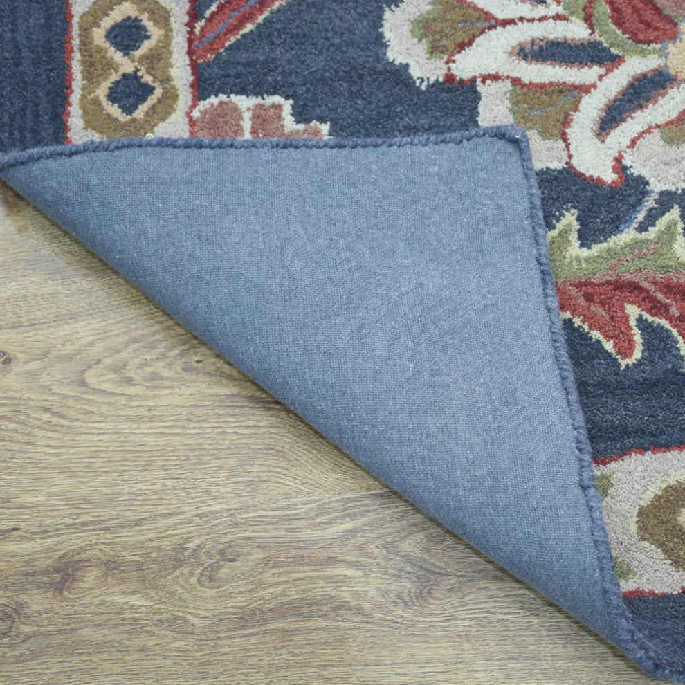 HAND TUFTED WOOL ECO-FRIENDLY AREA RUGS, Charcoal Color, Oriental Design