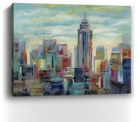 30" x 24" Vibrant NYC Skyline Canvas Wall Art