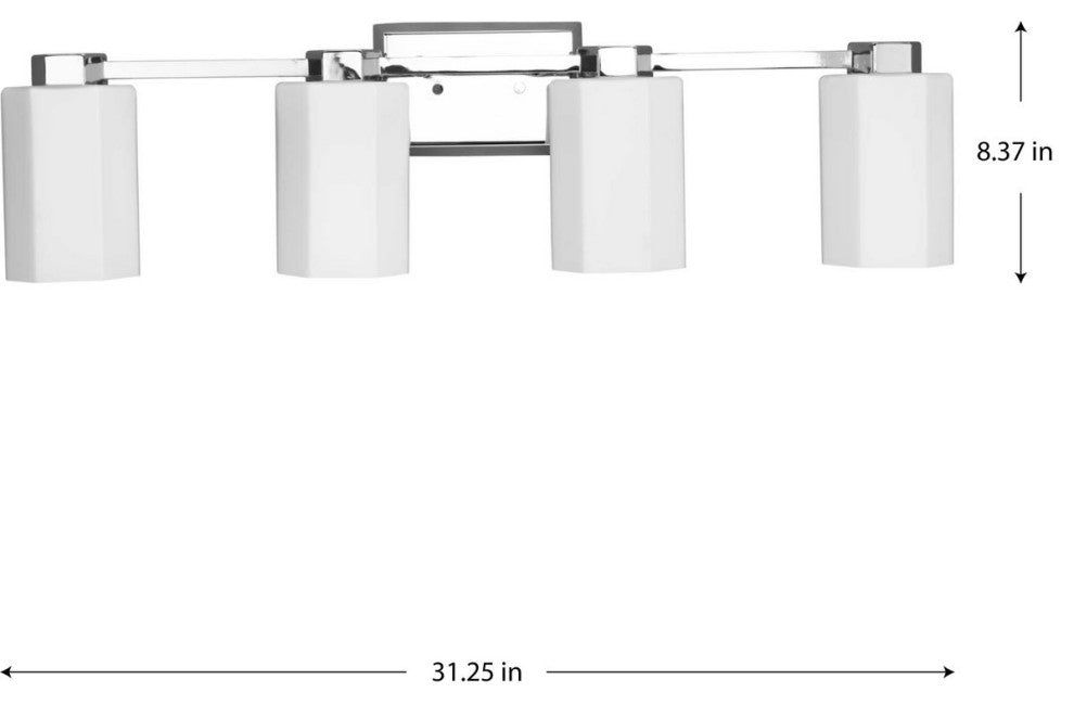 Estrada Collection 4-Light Contemporary Bath and Vanity Light, Polished Chrome
