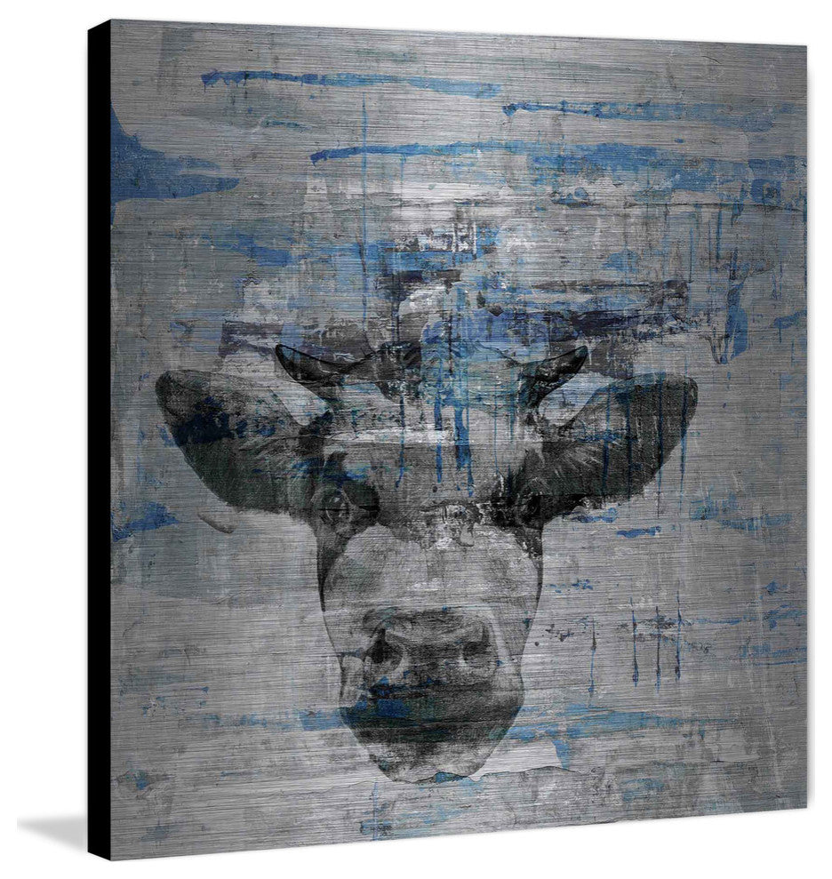 "Lingering Stare" Painting Print on Brushed Aluminum, 18"x18"