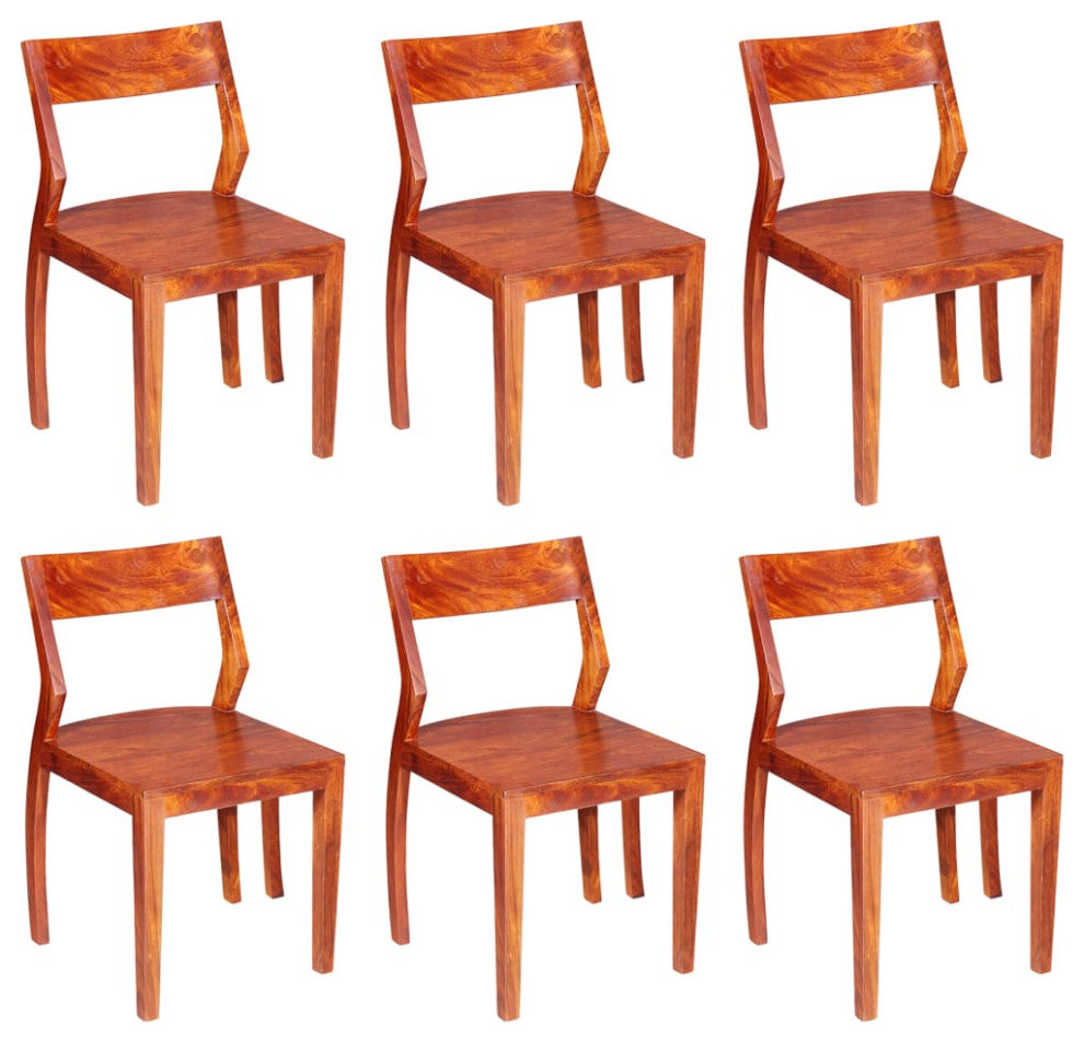 vidaXL Dining Chairs 6 pcs Solid Acacia Wood Sheesham
