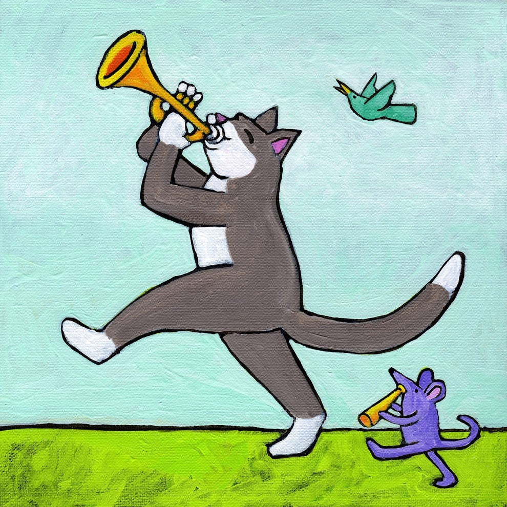 "Leader of the Cat Pack" by Janet Nelson Print Wrapped Canvas, 32x32