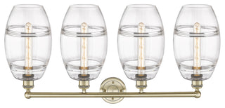 Edison-Vaz 4-Light 35" Bath Vanity Light, Antique Brass, Clear