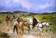 Pierre Auguste Brunet-Houard Changing Horses, 18"x27" Wall Decal