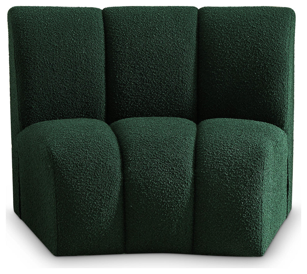 Infinity Boucle Fabric Upholstered Modular Chair, Green