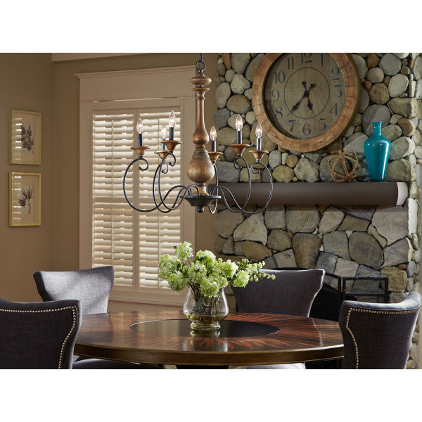 Auburn 6-Light Chandelier, Rustic Black