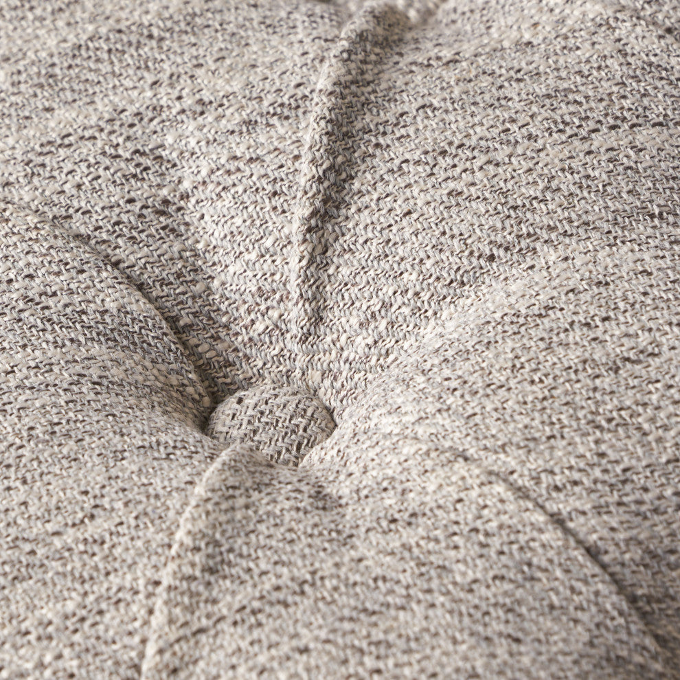 Case Tufted Dining Chair With Cabriole Legs, Set of 2, Light Gray, Brown Wash Finish