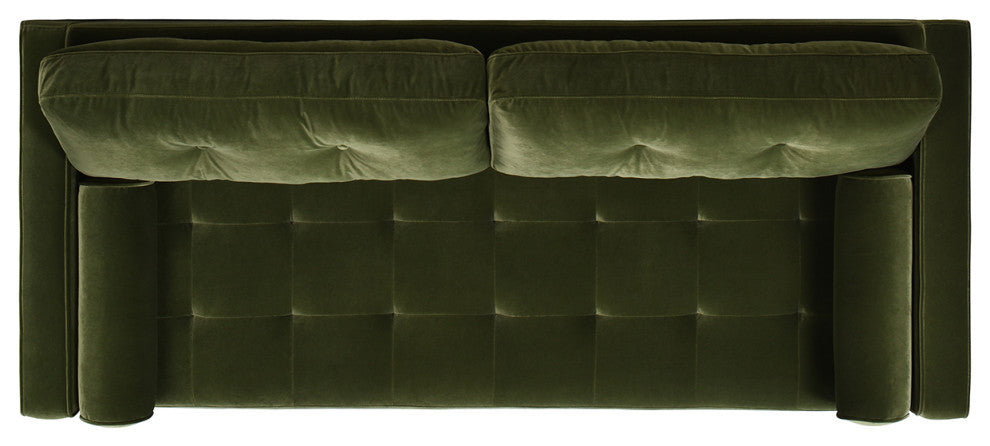 Nicholas 84.5" Mid-Century Modern Sofa, Olive Green Performance Velvet