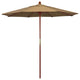 7.5' Square Push Lift Wood Umbrella, Straw Olefin