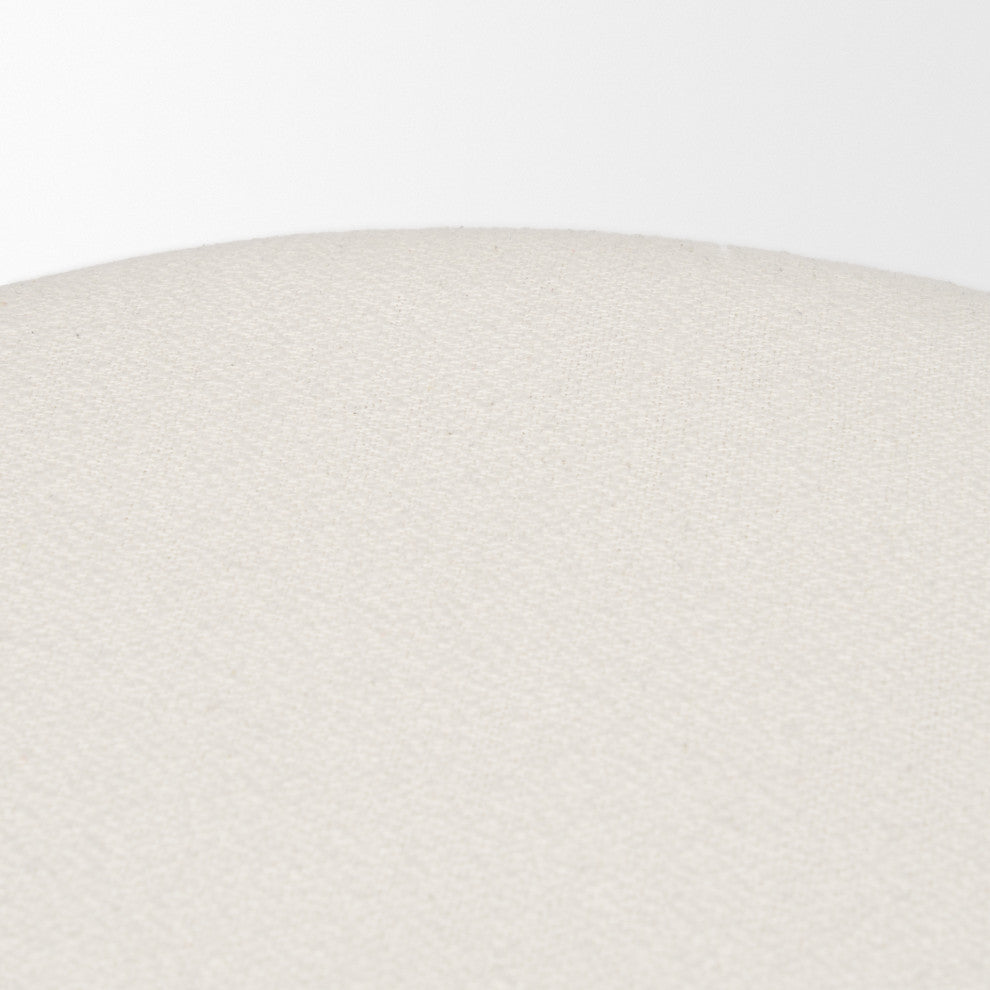 Shaiden Brown Wood With Cream Fabric Stool