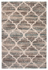 Rectangle Abacasa Granada Trellis Area Rug, Blue/Brown/Tan, 63"x90"