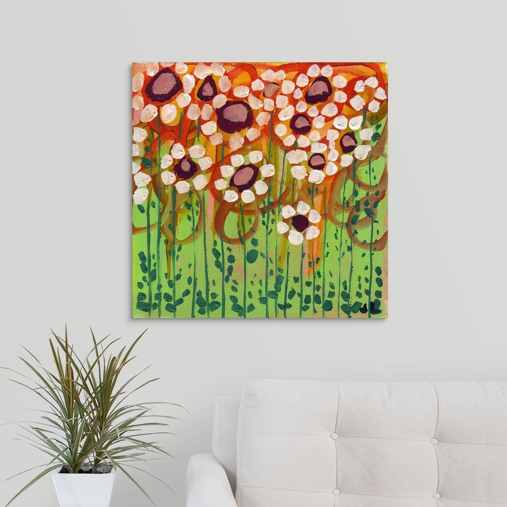 Growing Daisies Wrapped Canvas Art Print, 24"x24"x1.5"