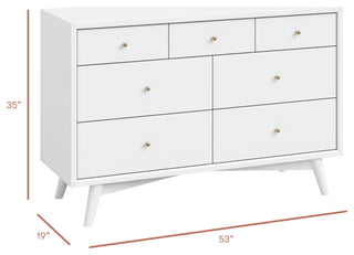 Palma 7-Drawer Assembled Double Dresser, Warm White
