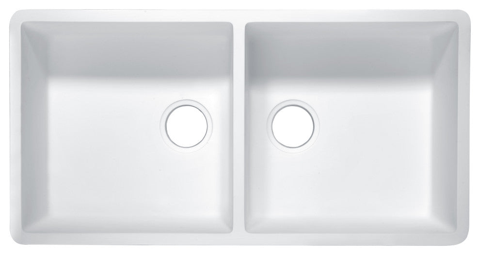 ANZZI Petima Farmhouse Solid Surface 35" Kitchen Sink, White