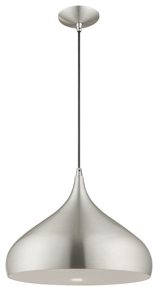 Livex Lighting Brushed Aluminum 1-Light Mini Pendant
