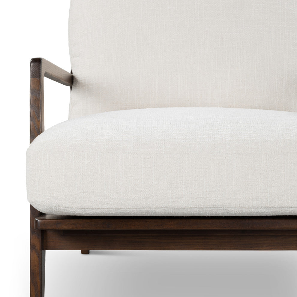 Metro Carmelo Upholstered Accent Chair, Walnut/Cream Genuine Leather