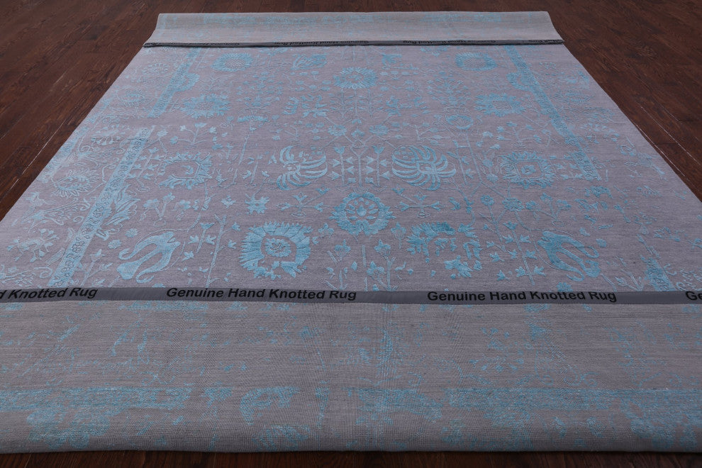 10' 1" X 14' 4" Wool and Silk Persian Handmade Rug Q9119