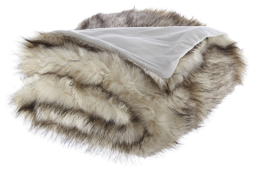 Inspired Home Marquise Throw Cozy, 50"x60", White Lion