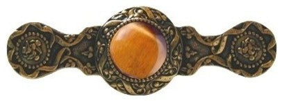 Victorian Pull, 24K Gold Plate With Tiger Eye