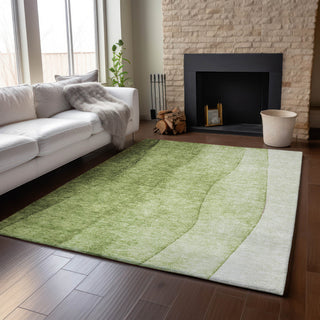 Premium Machine Washable Mayfield AMF625 Olive 9' x 12' Rug