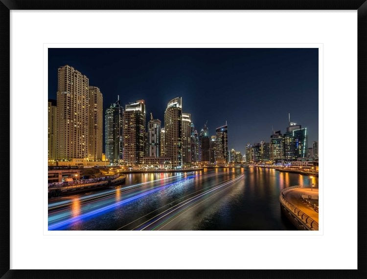 "Dubai Marina" Framed Digital Print by Vinaya Mohan, 30x22"