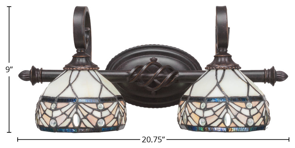 Elegante 2-Light Bath Bar, Royal Merlot Art