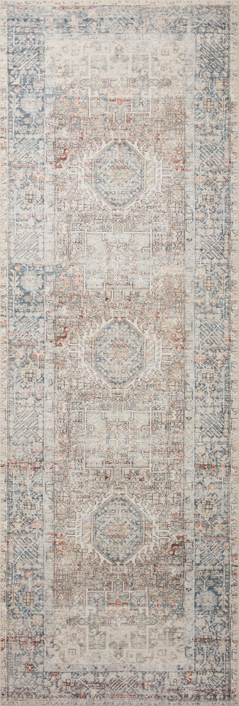 Chris Loves Julia x Loloi Jules Natural/Ocean 2'-6" x 9'-6" Area Rug
