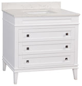 Eleanor 36" Bathroom Vanity, White, Engineered Marble
