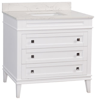 Eleanor 36" Bathroom Vanity, White, Engineered Marble