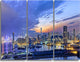 "Hong Kong City Sunset Panorama" Metal Wall Art, 3 Panels, 36"x28"