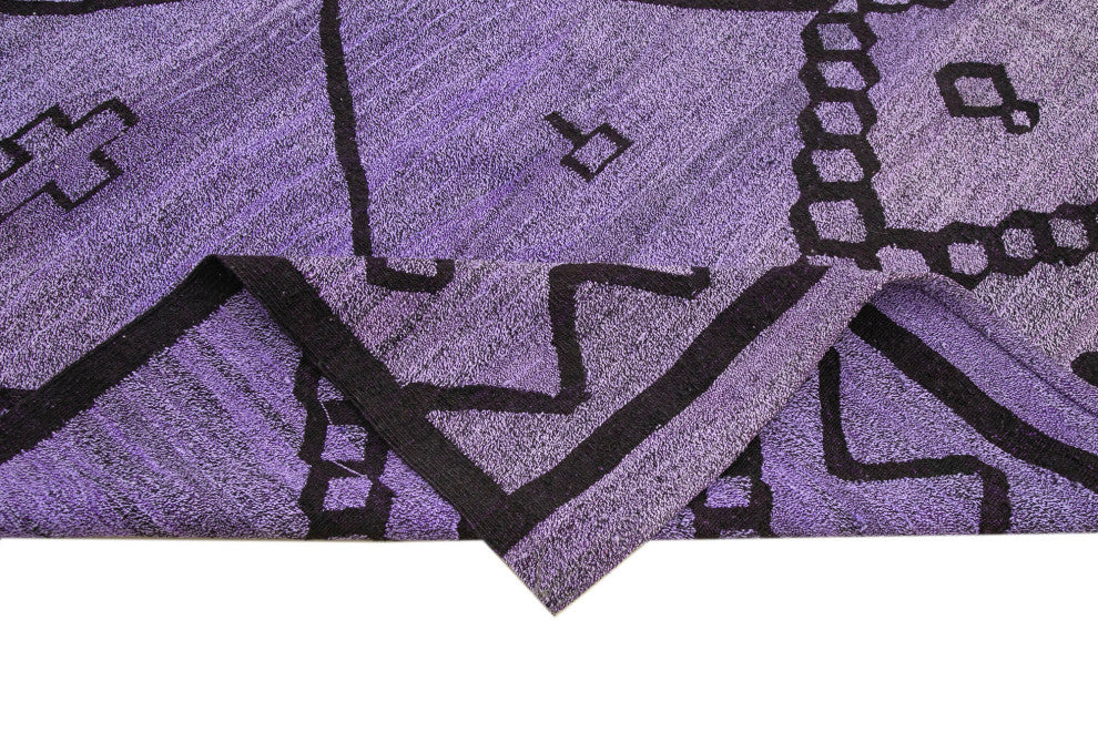 Rug N Carpet - Handmade Turkish 10' 4'' x 13' 10'' Modern Design Wool Kilim Rug