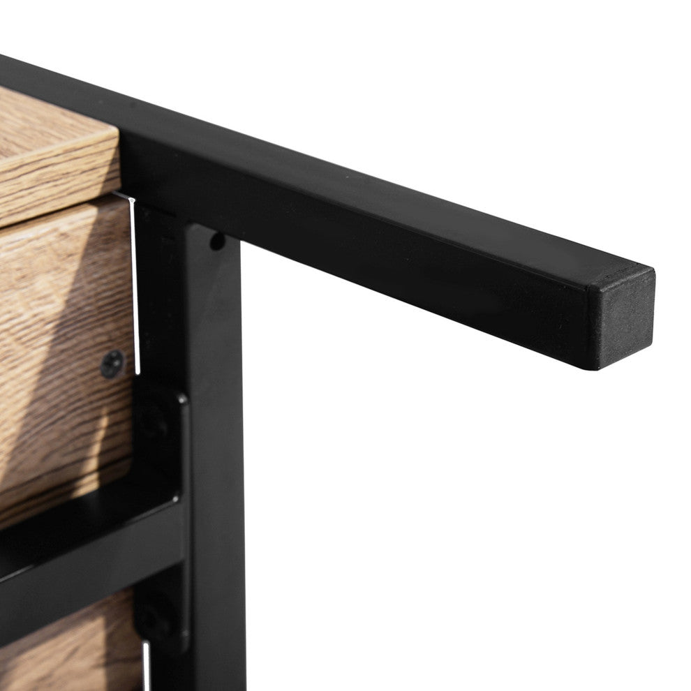 Wood Double Door Accent Cabinet with Shelf, Oak, 31'' X 16''