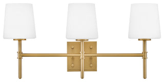 Hinkley Saunders Medium Three Light Vanity, Lacquered Brass