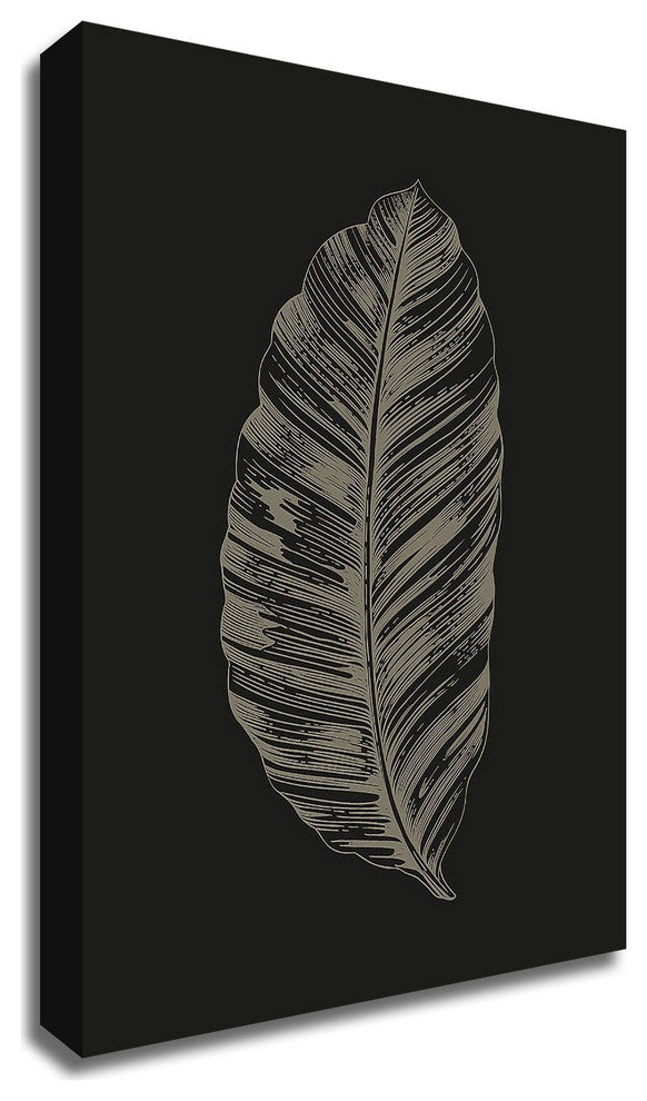 Black Leaf by Design Fabrikken, Print on Canvas, 25"x35"
