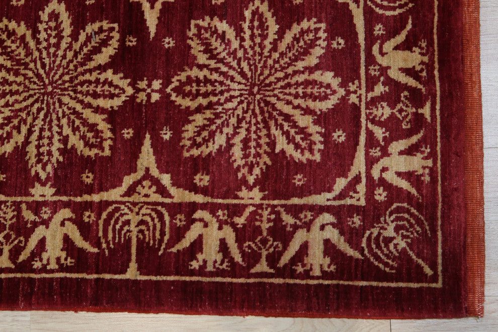 Red Transitional All Over Turkish Knot Area Rug