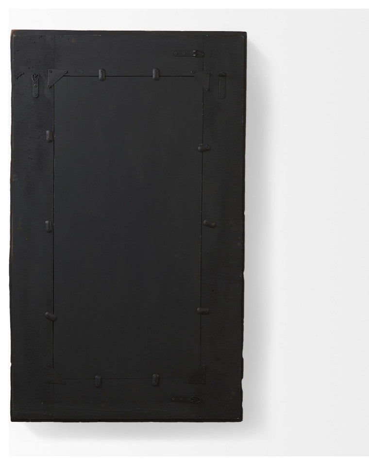 Gerome Brown Solid Wood Frame Rectangular Wall Mirror, 48" x 28"