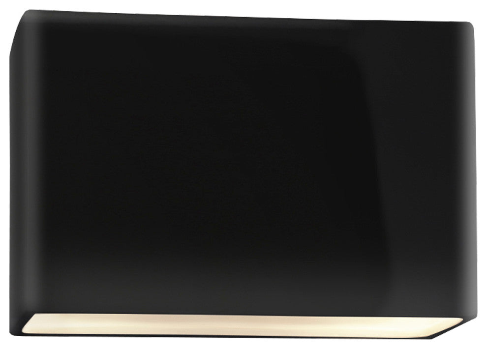 Ambiance ADA Outdoor Ceramic Rectangle Wall, Gloss Black, LED