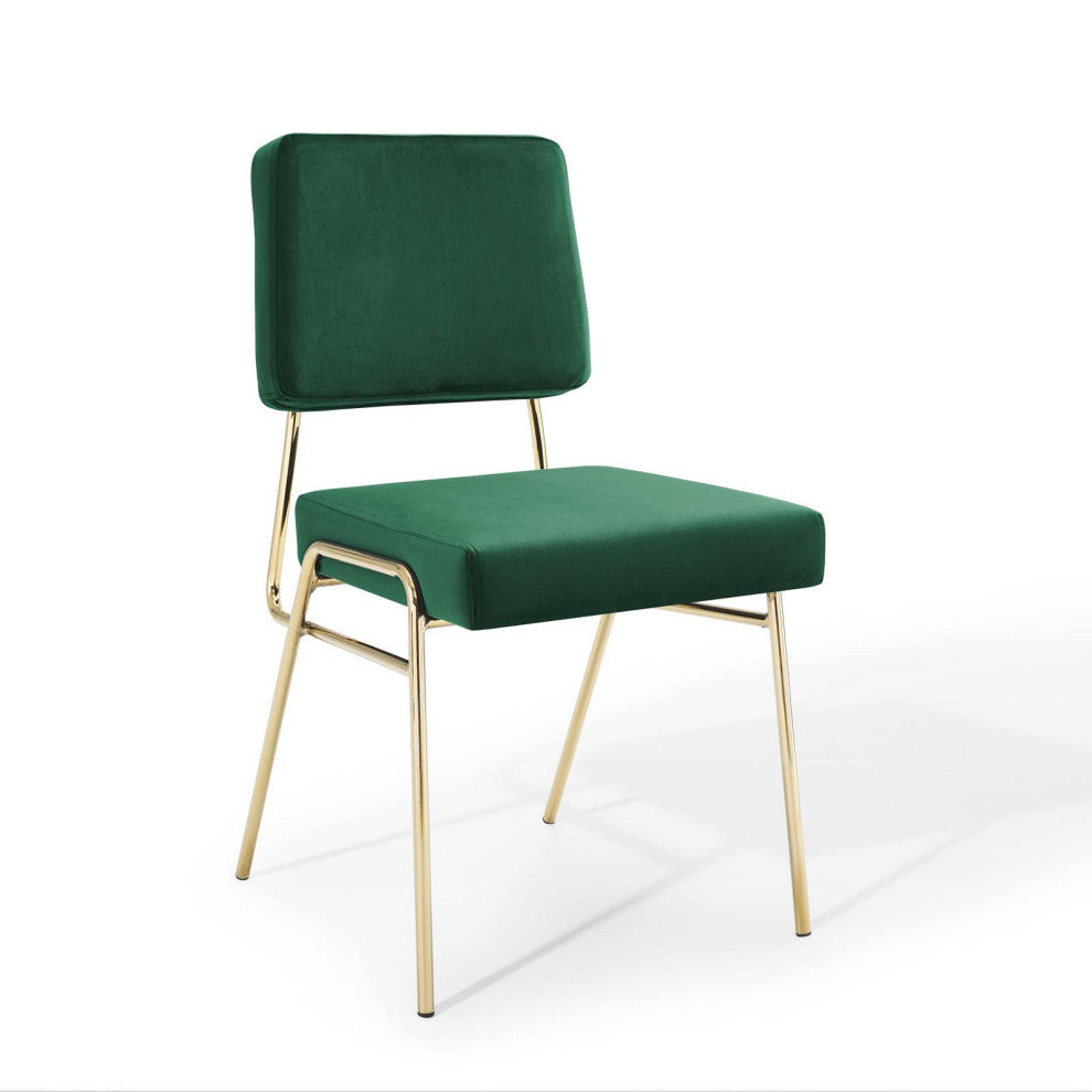 Craft Performance Velvet Dining Side Chair-Gold Green
