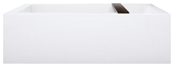 Cube Bath 12 66x32x20, Matte, Brushed Nickel Overflow