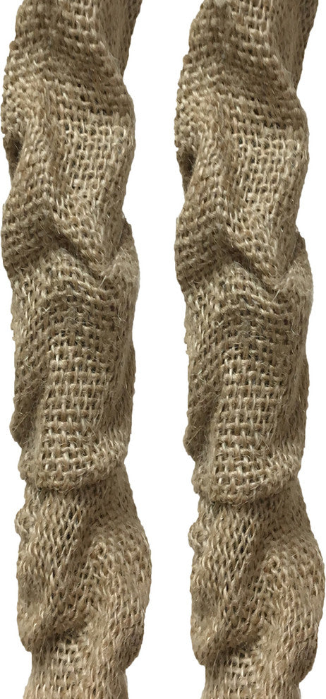 Royal Designs Set of 2 Burlap Cord and Chain Cover, 4'