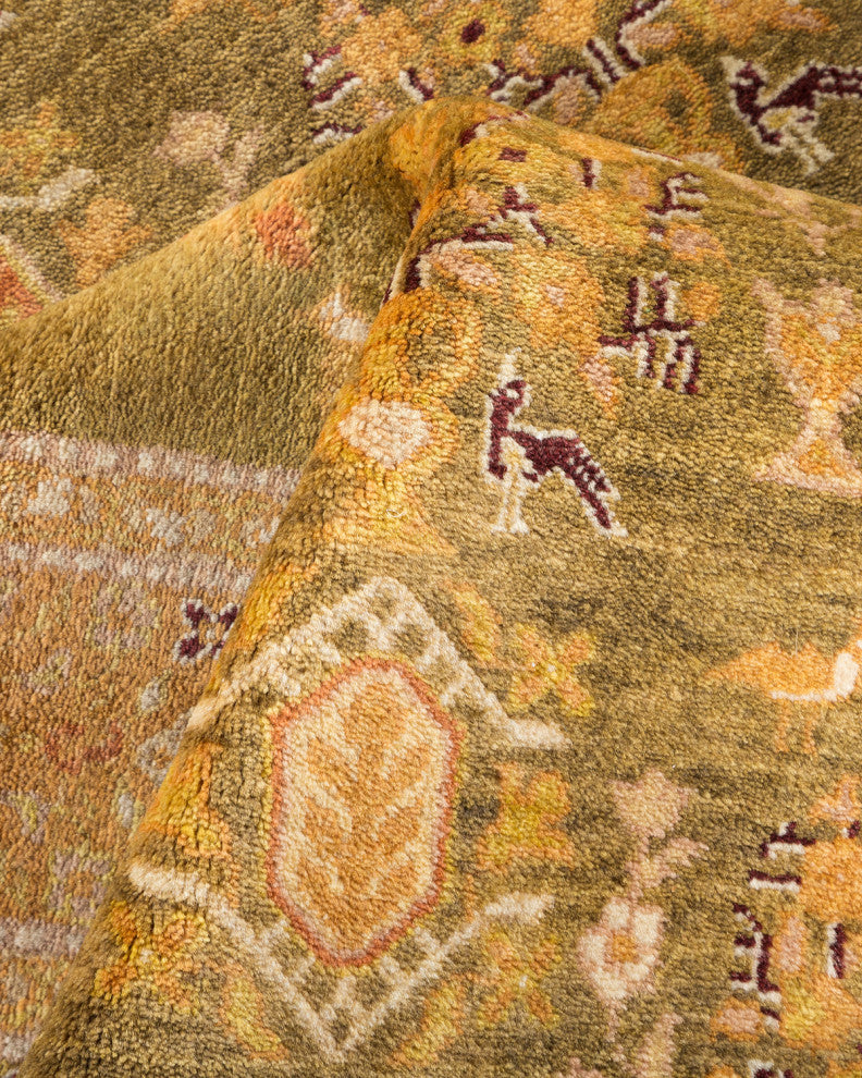 Remi, One-of-a-Kind Hand-Knotted Area Rug Green, 6'1"x9'1"