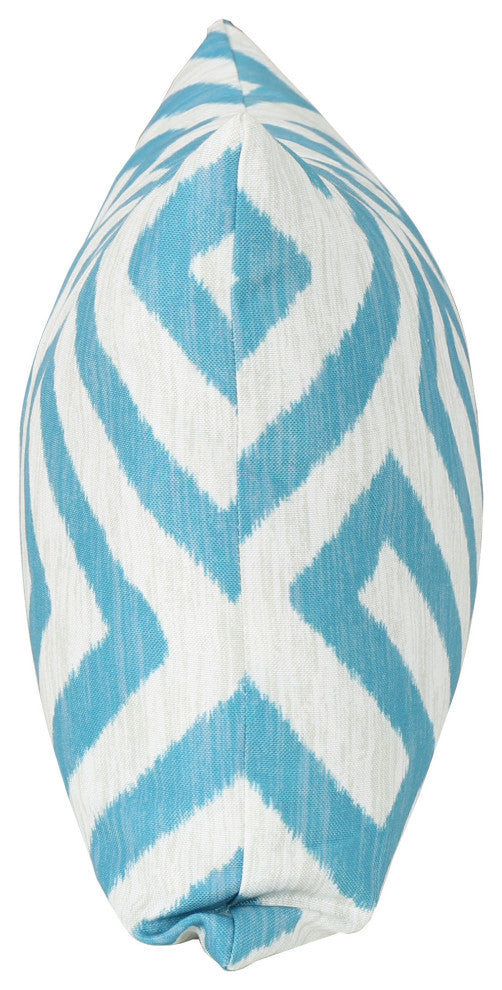 GDF Studio Manduka Outdoor Rectangular Pillow, Dark Teal/White Greek Key, Single