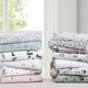 Intelligent Design Cozy Soft Cotton Flannel Printed Sheet Set, Seafoam Foxes