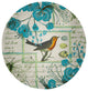 Singing Bird Spring Chenille Rug, Explorer Blue, 5' Round