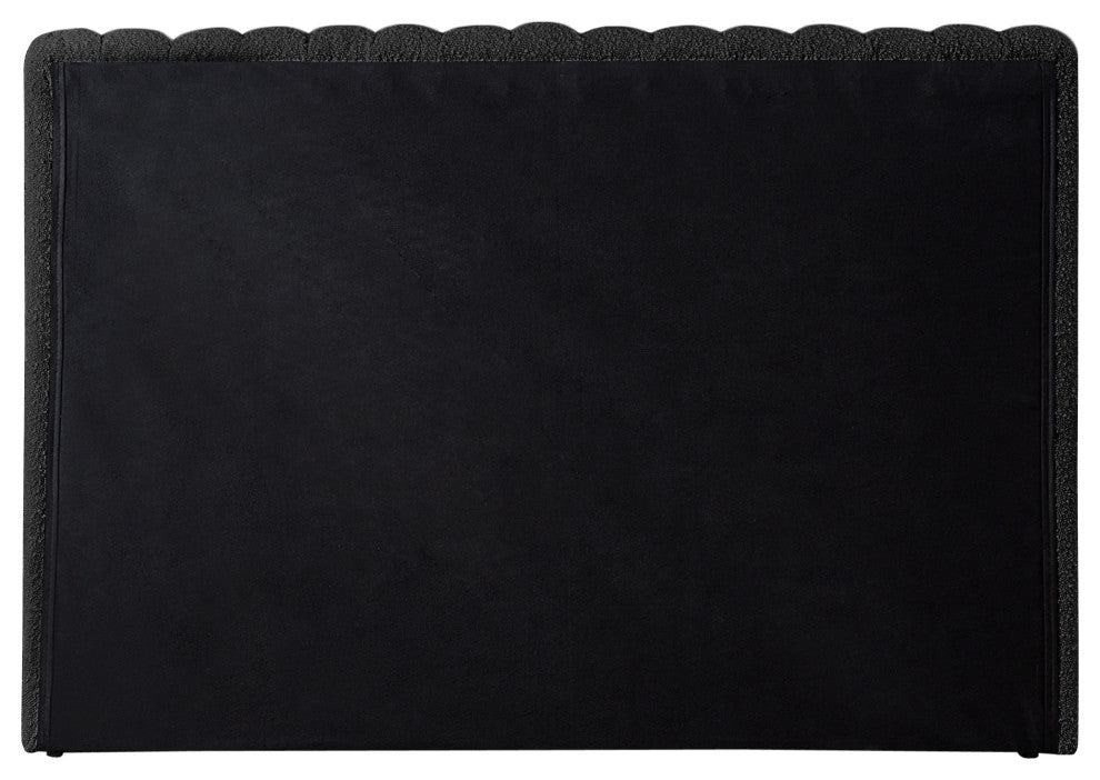 Nash Boucle Fabric Upholstered Bed, Black, Twin