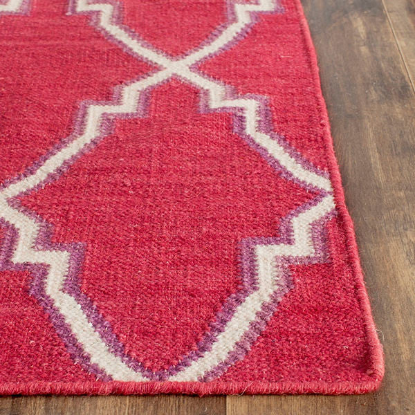 Safavieh Dhurries Dhu564A Red, Ivory Area Rug