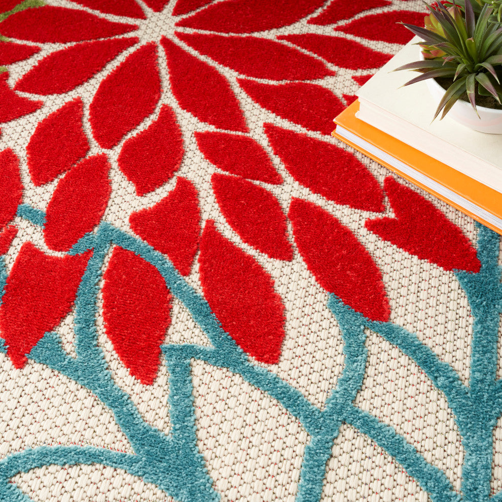 Nourison Aloha 9' x 12' Green Tropical Area Rug