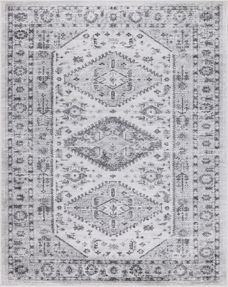 Low-Pile Beck Gray/Ivory Rug, Gray, 7'9"x10'