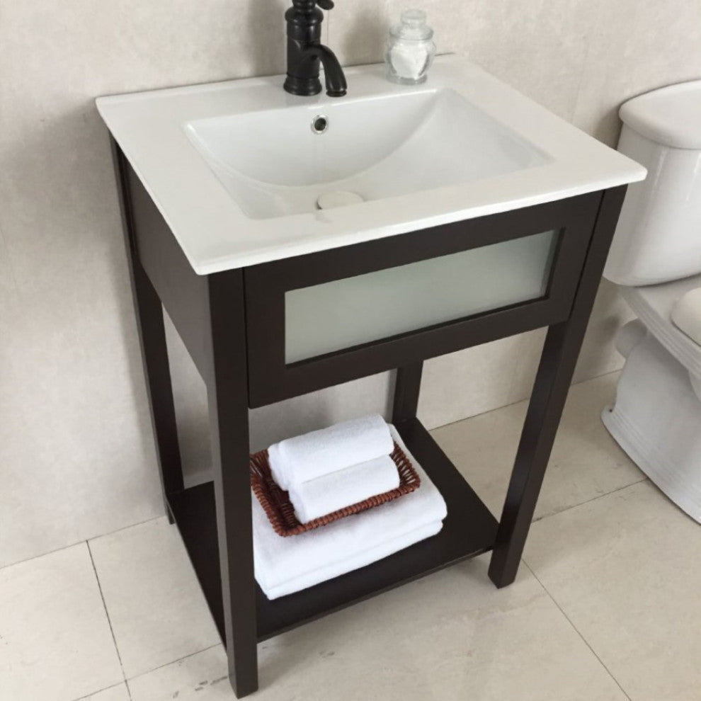 24" Single Sink Vanity-Manufactured Wood-Espresso