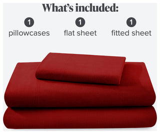 Bare Home Cotton Flannel Sheet Set, Red, Twin Xl